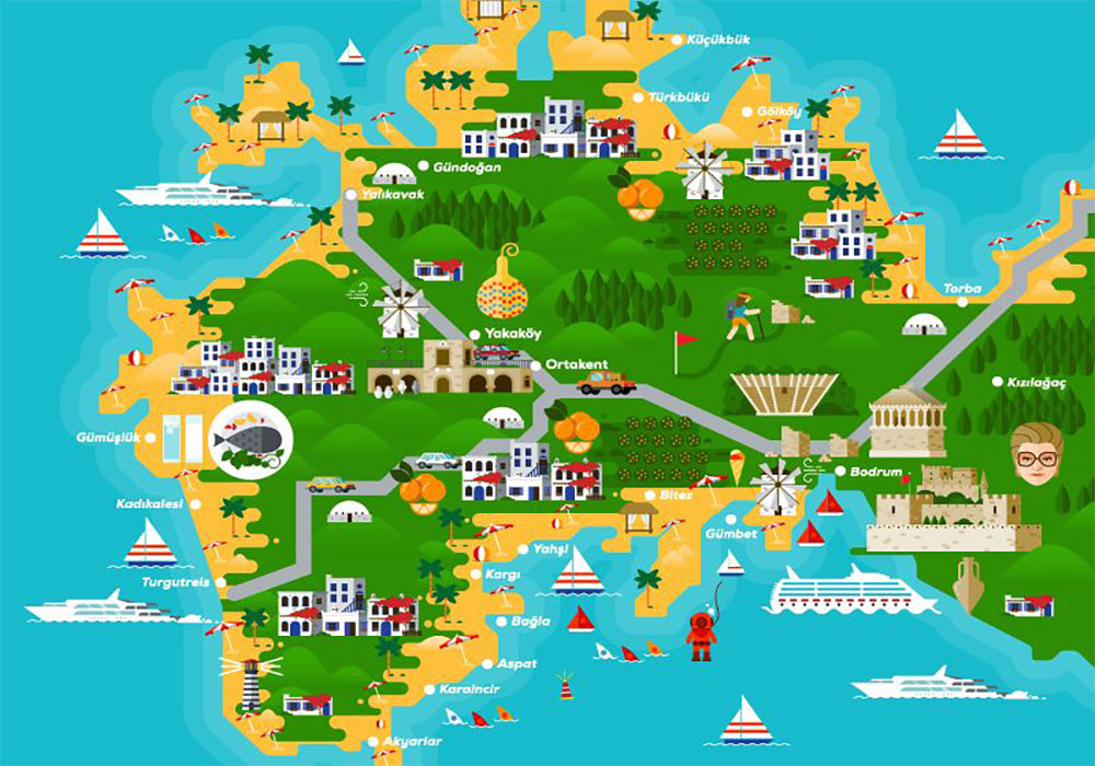 Bodrum tourism map