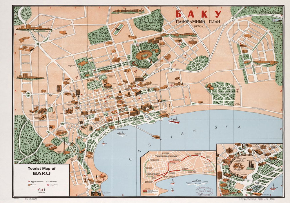 Baku tourism map