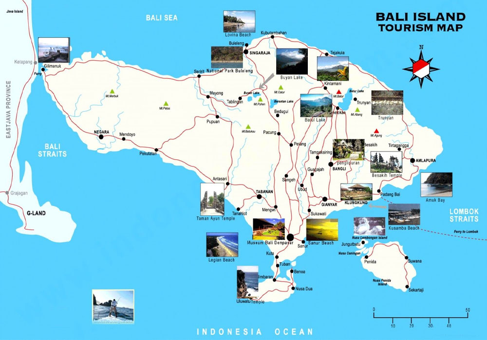 Bali tourism map