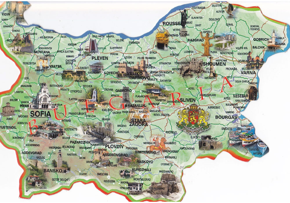 Bulgaria tourism map