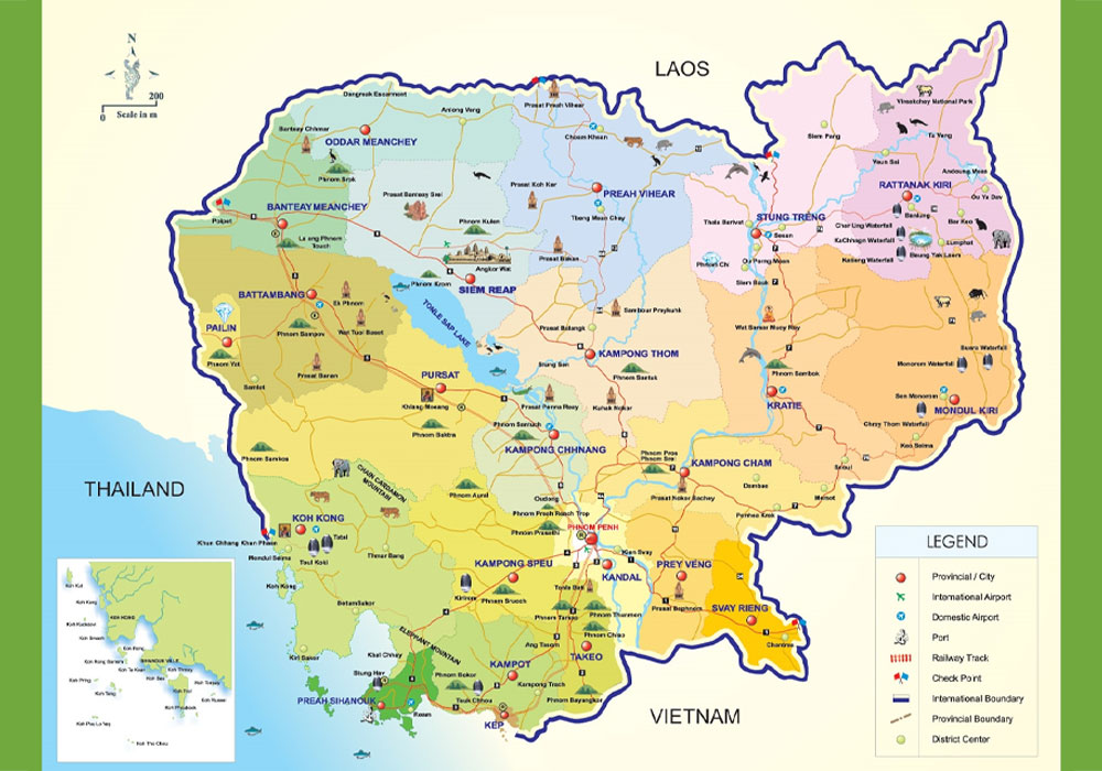 Cambodia tourism map