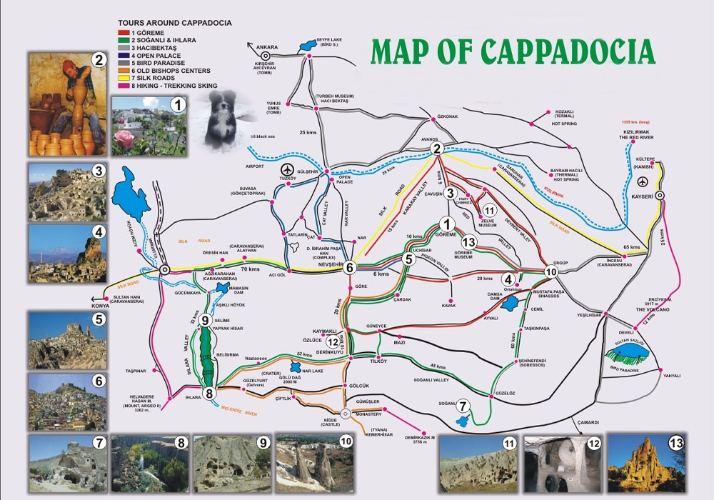Cappadocia tourism map