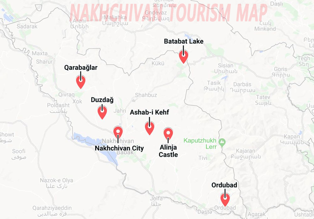 Nakhchivan tourism map