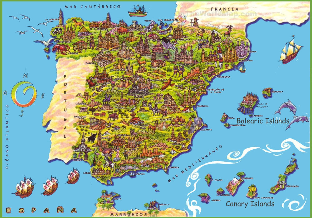 Spain tourism map