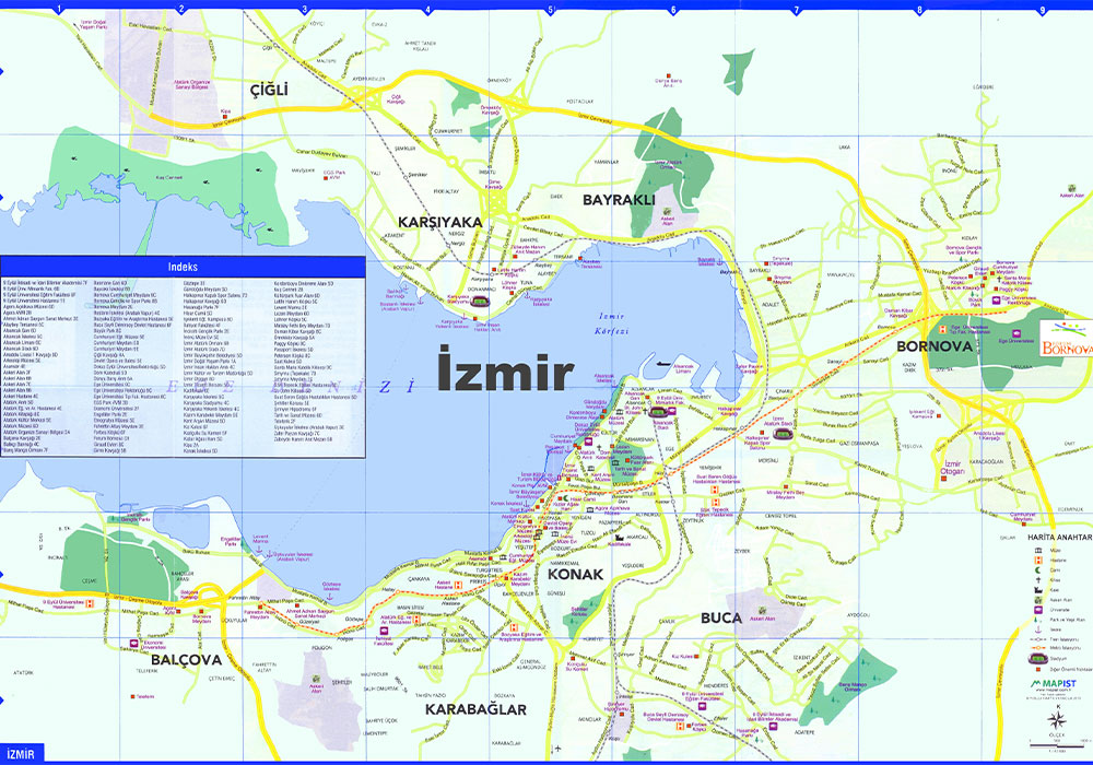 Tourism map of Izmir